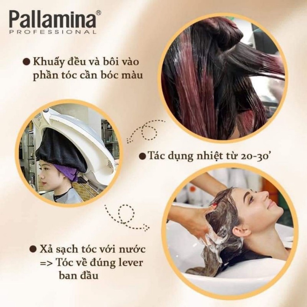 BỘ BÓC MÀU ĐỎ ĐE PALLAMINA COLLAGEN TÚI 500ML *2