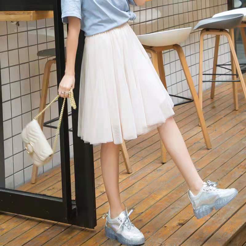 Chân Váy Chữ A Ngắn Phối Lưới Thời Trang Thu Hè Hàng Mới 30%