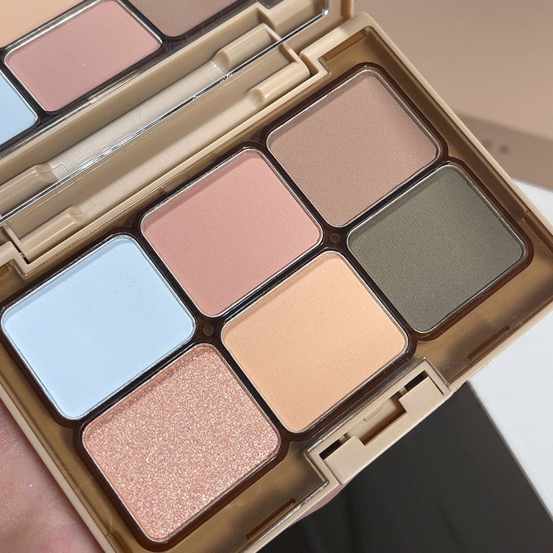 Bảng Phấn Mắt Dikalu Sáu Màu Tông Đất Tạo Khối Trang Điểm Má Hồng Sáng Bóng One