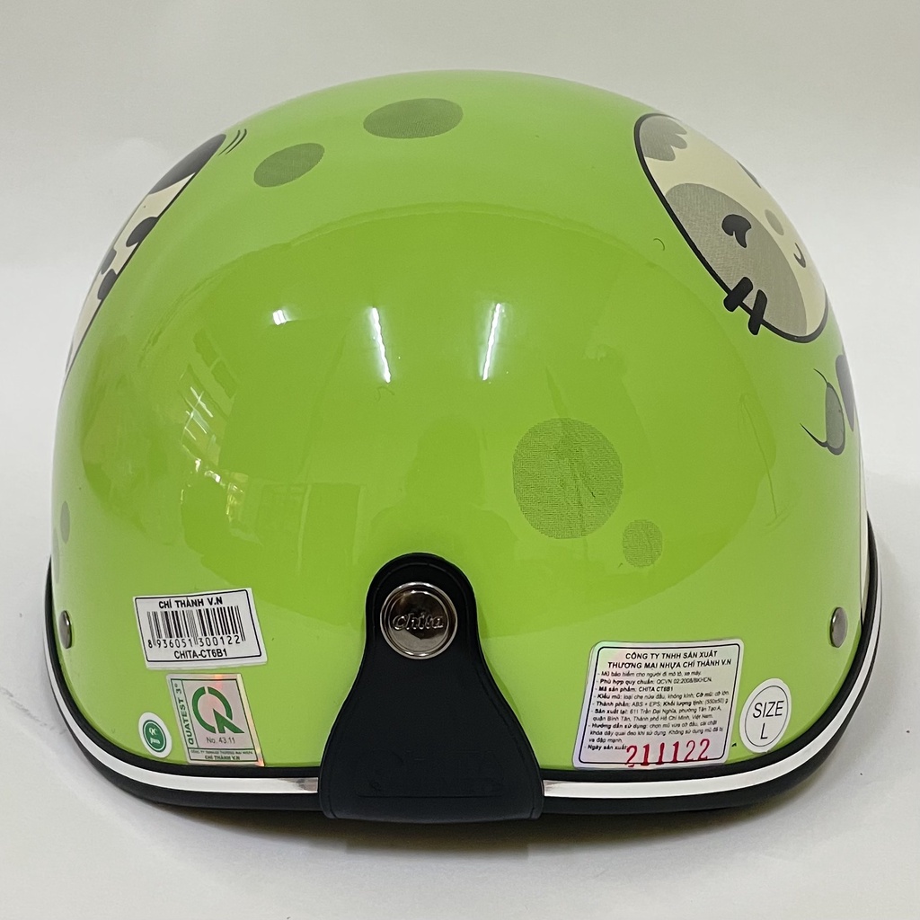 Mũ Bảo Hiểm 1/2 Đầu CHITA HELMETS CT6B1 tem Mèo mặc áo