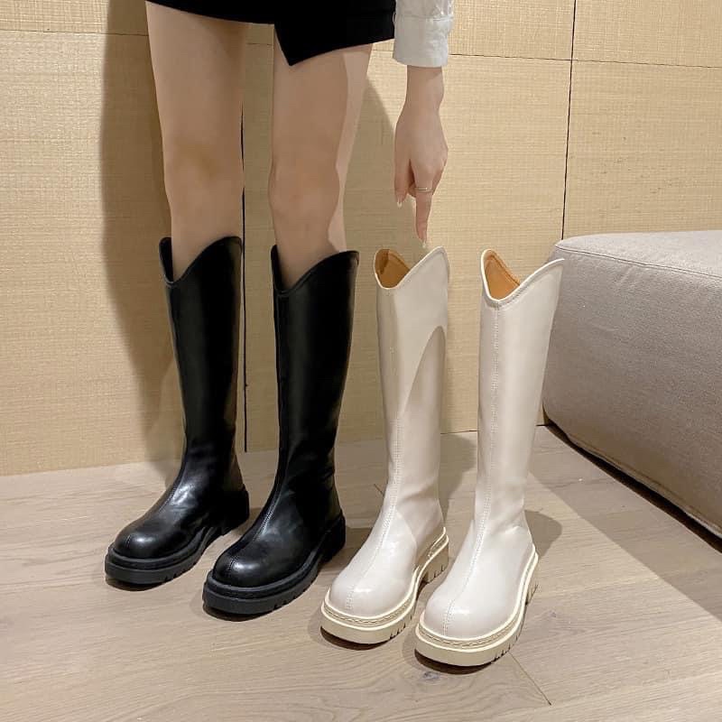 Bốt đùi đế răng cưa chất da mềm, khóa sau cao cấp G68