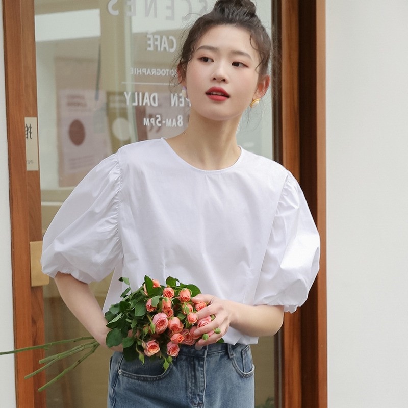 Áo Sơ Mi Nữ Lamise Tay Lỡ Phong Cách Basic Hàn Quốc