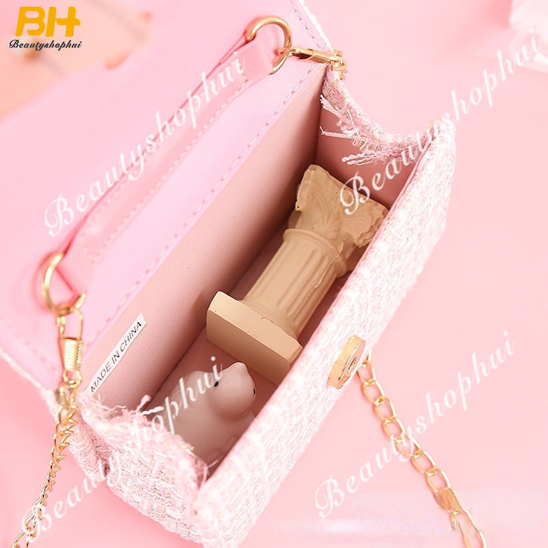 Túi Xách Cầm Tay Đính Ngọc Trai Và Nơ Nhỏ Có Hương Thơm Mới Cho Nữ