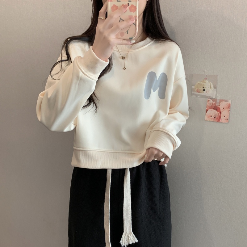 Áo Thun Nữ Dài Tay In Chữ Thời Trang Hàn Quốc