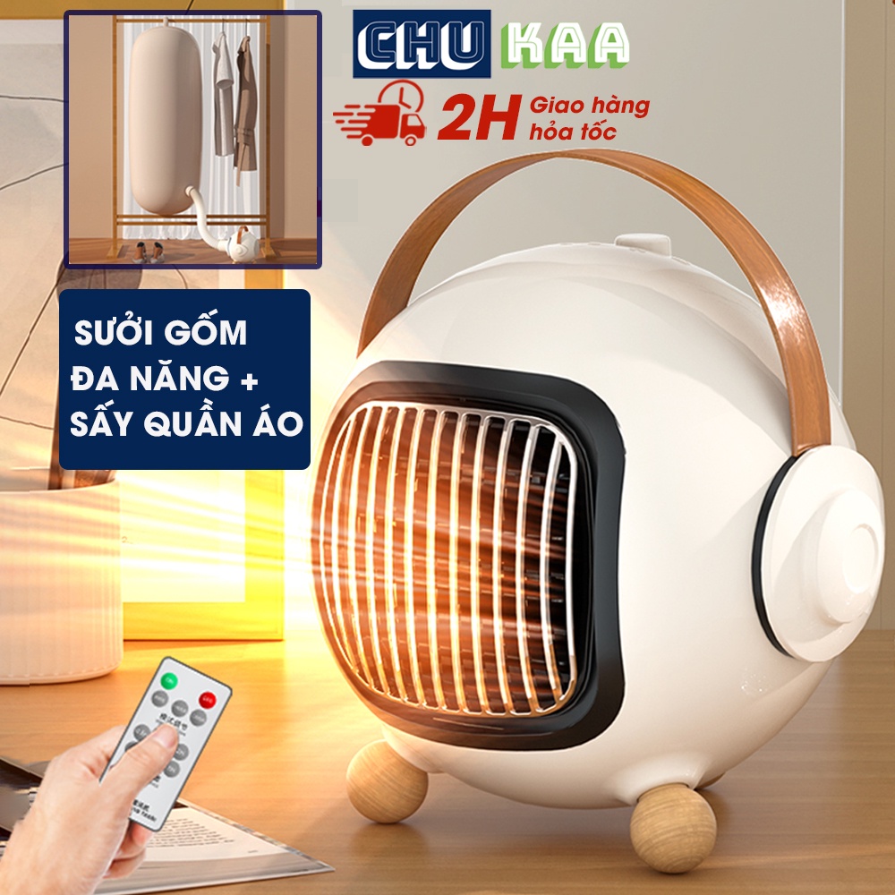 Máy sưởi mini để bàn Kosko, quạt sưởi mini, Làm nóng nhanh, cấp khí góc rộng, chống cháy, tự ngắt khi đổ