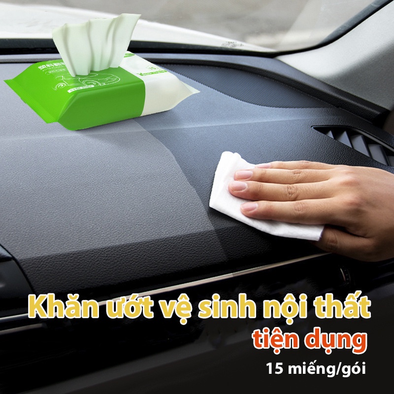 Khăn ướt vệ sinh nội thất oto tiện dụng - Giấy ướt phục hồi nội thất sáng bóng