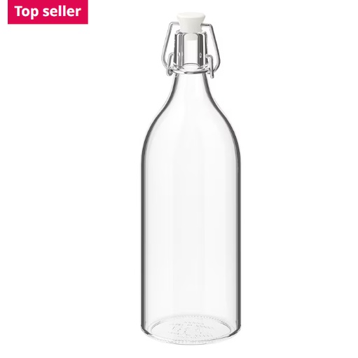 Chai thủy tinh có nắp bật 1L KORKEN ikea chính hãng ( có sẵn)