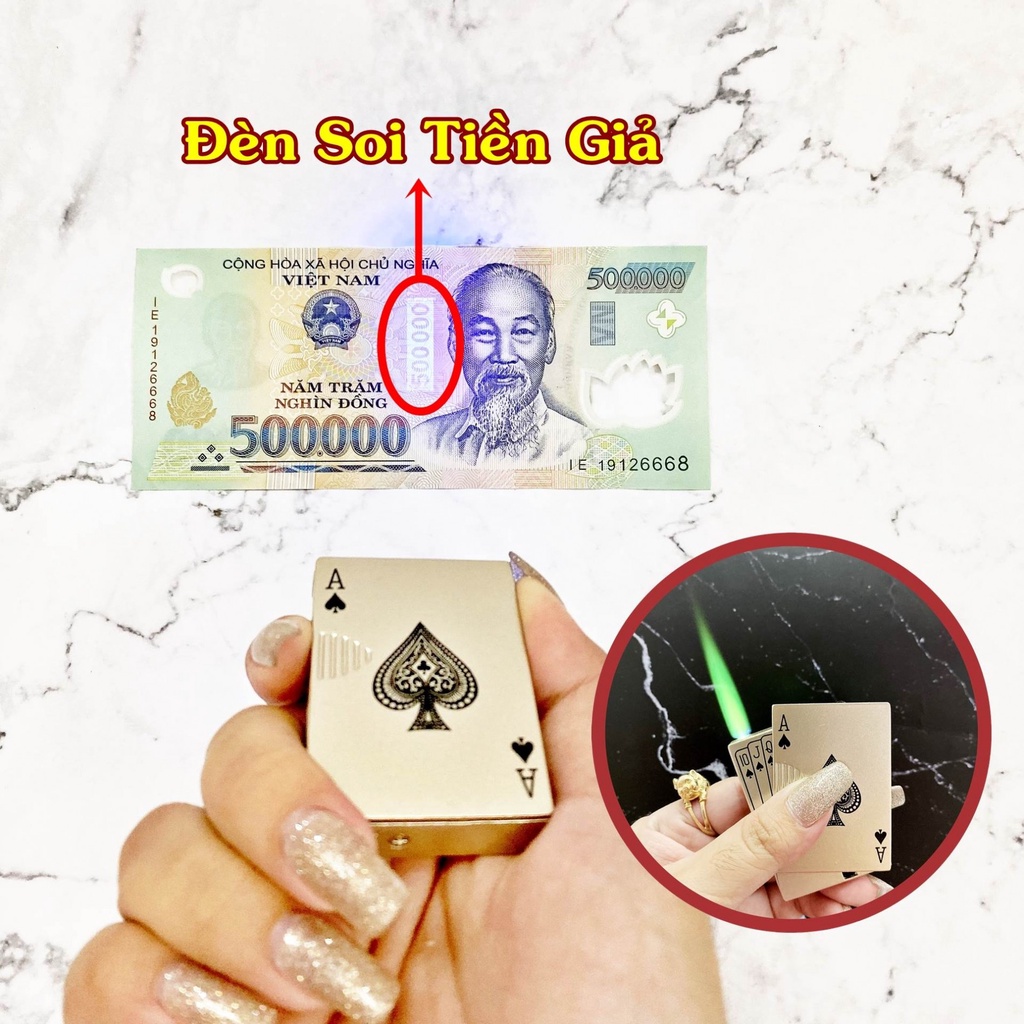 - Hột-𝙌𝙪𝙚̣𝙩-𝘽𝙖̣̂𝙩-𝙇𝙪̛̉𝙖 hình lá bài có đèn soi tiền giả cổ điển - HỎA TỐC