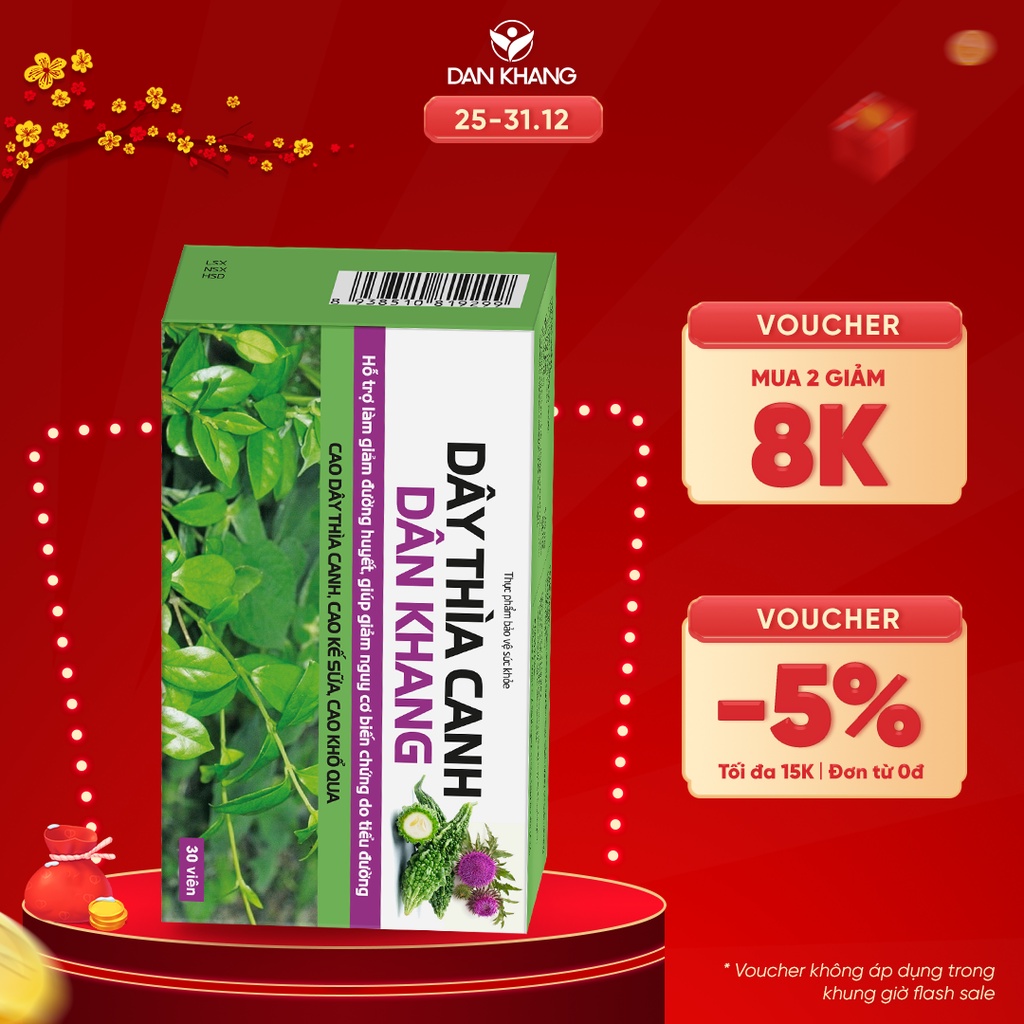 Dây Thìa Canh Dân Khang Hỗ Trợ Hạ Đường Huyết Kiểm Soát Đường Huyết Giảm Biến Chứng Của Bệnh Tiểu Đường