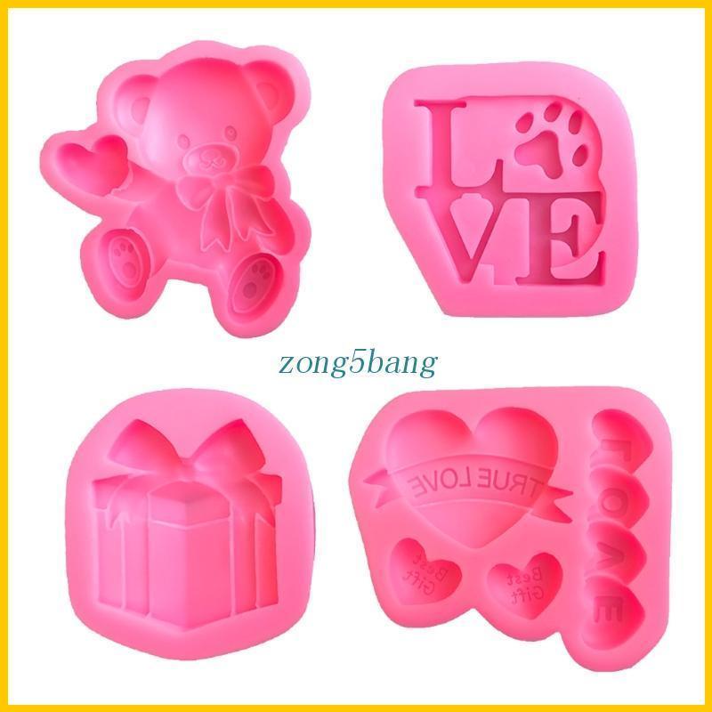 Khuôn Silicone Linh Hoạt Tạo Hình Chủ Đề Valentine 'S Day 3D Trang Trí Bánh