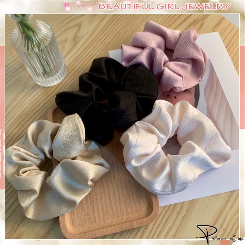 Dây Buộc Tóc satin Màu Sắc Đơn Giản Cỡ Lớn Cho Nữ