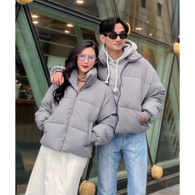 Áo Khoác Phao Béo Nam Nữ Đôi NHÓM TẶNG KÈM MŨ LÔNG Áo Khoác Đại Hàn Mùa Đông Dài Tay Có Túi Loại 1 Hàng Quảng Châu