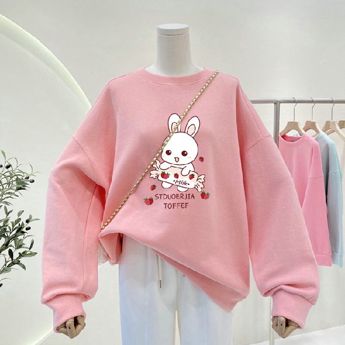 NRVP Áo Khoác Thể Thao Tay Dài Dáng Rộng In Hình Thỏ Năm Mới 2023 Phong Cách Trung Hoa Hàn Quốc Cho Nữ