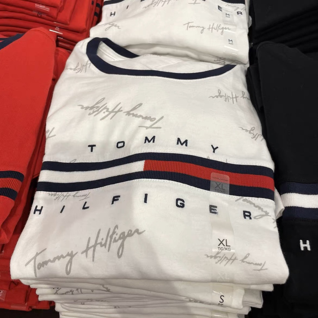 Áo Thun Tommy Cổ Tròn nam nữ 2022 chính hãng Tommy essential Script Logo T-Shirt