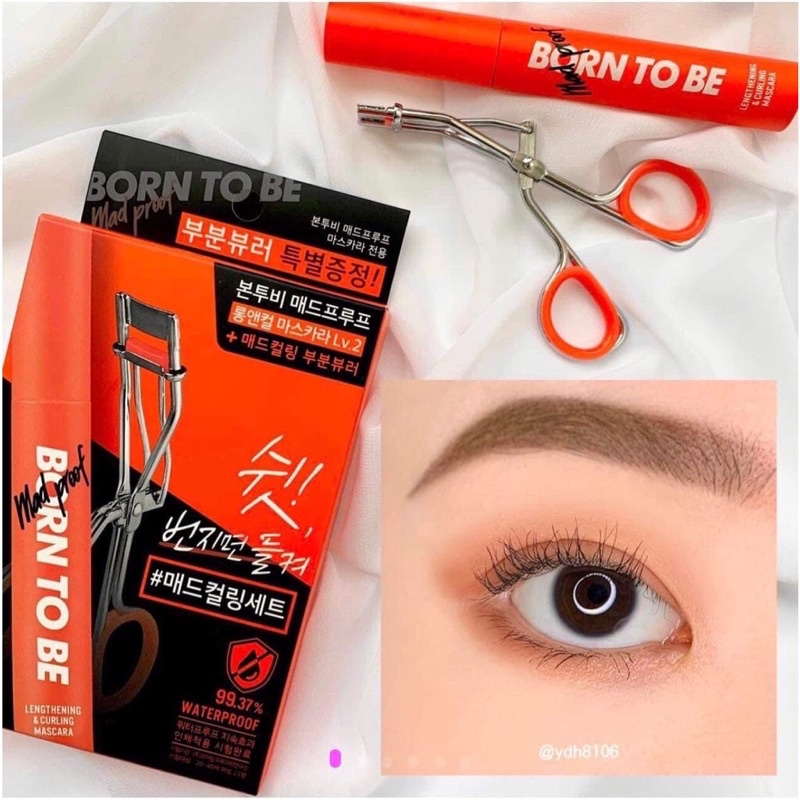 Set Mascara Và Kẹp Mi Apieu 'Born To Be Mad Proof