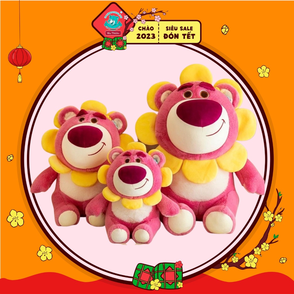 Gấu Bông Lotso Mặt Hoa Chất Mềm Mịn, Gấu Bông Online Cao Cấp