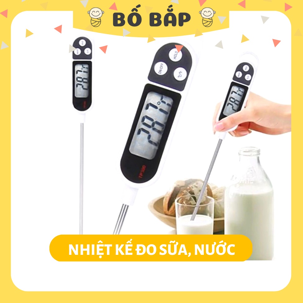 Nhiệt Kế Đo Nước Pha Sữa ⚡SẴN PIN⚡ Đo Thức Ăn Cho Các Mẹ, An Toàn Cho Bé - Bố Bắp Store