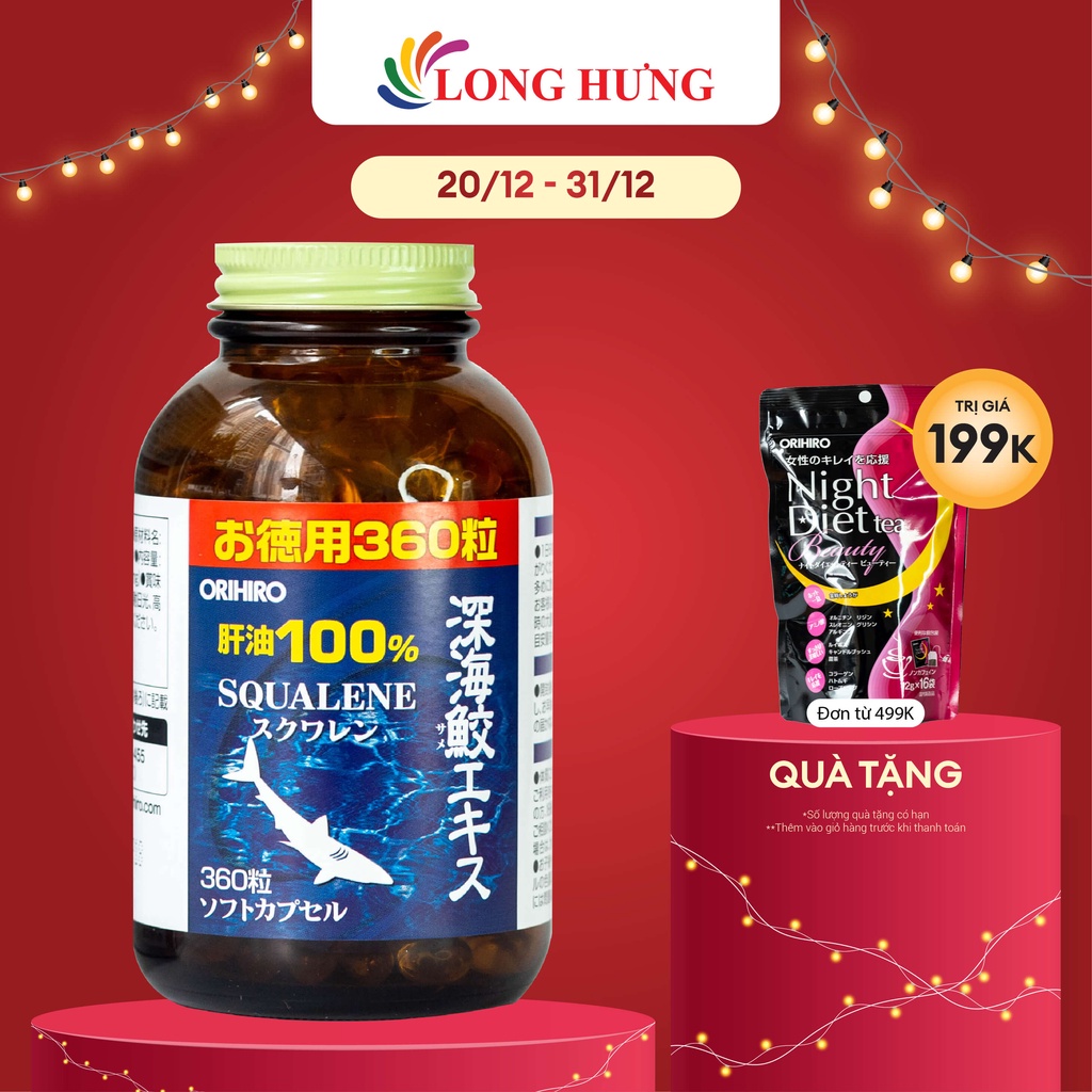 Viên uống Orihiro Squalene dầu gan cá sụn vi cá mập hỗ trợ chắc khỏe hệ xương khớp (360 viên)