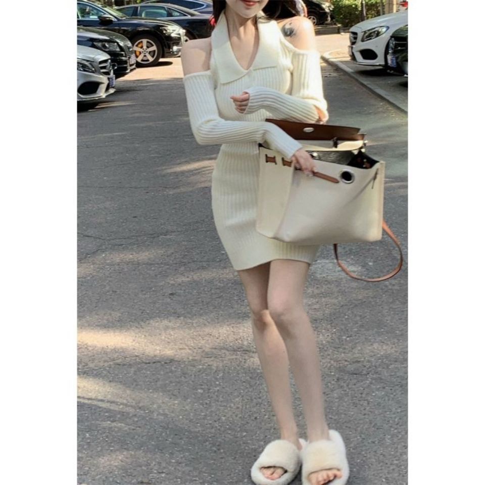 Đầm Dệt Kim Trễ Vai Dáng Ngắn Thời Trang Mùa Thu Hàng Bán Chạy Phong Cách Mới Dành Cho Bạn Nữ Nar