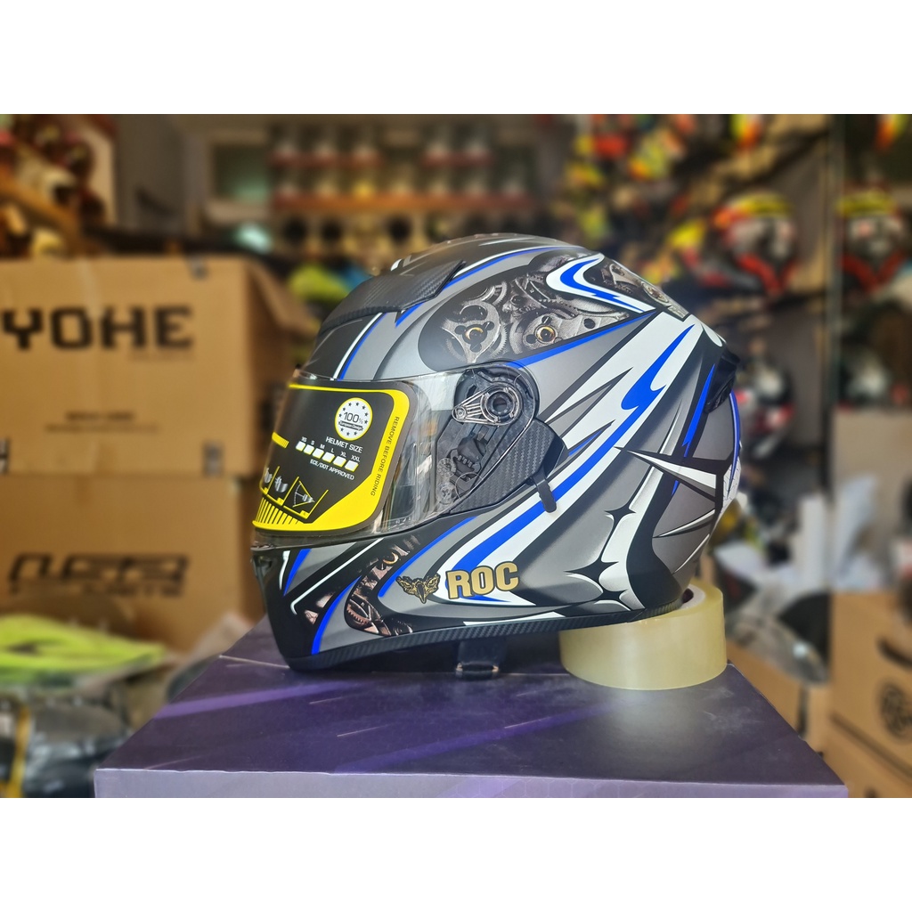 Nón bảo hiểm Fullface chính hãng ROC 05 2 kính nhiều màu tặng túi rút