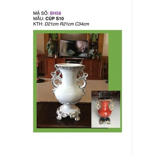 Bình Cắm Hoa Cúp số 10 màu rêu