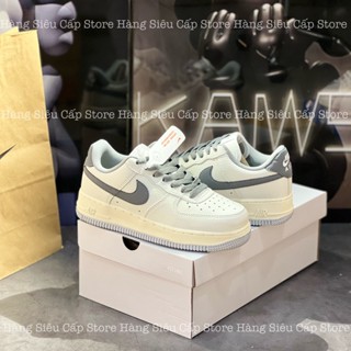 Giày Thể Thao Air Force 1 Low Cream Grey, Af1 Vệt Xám Đế Xám Tặng Tất