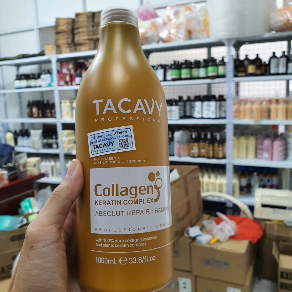 TACAVY COLLAGEN Dầu Gội phục hồi tái tạo biểu bì tóc, chống gẫy rụng hỗ trợ mọc tóc dầu gội xả TACAVY COLLAGEN 1000ml