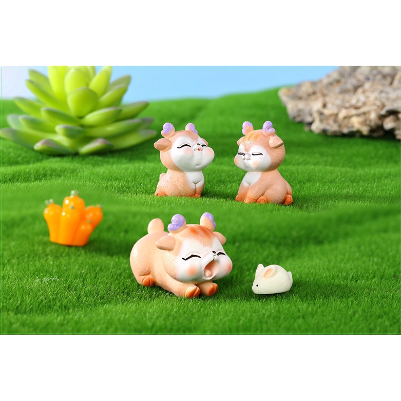 Mô hình hươu con dễ thương trang trí sen đá, terrarium