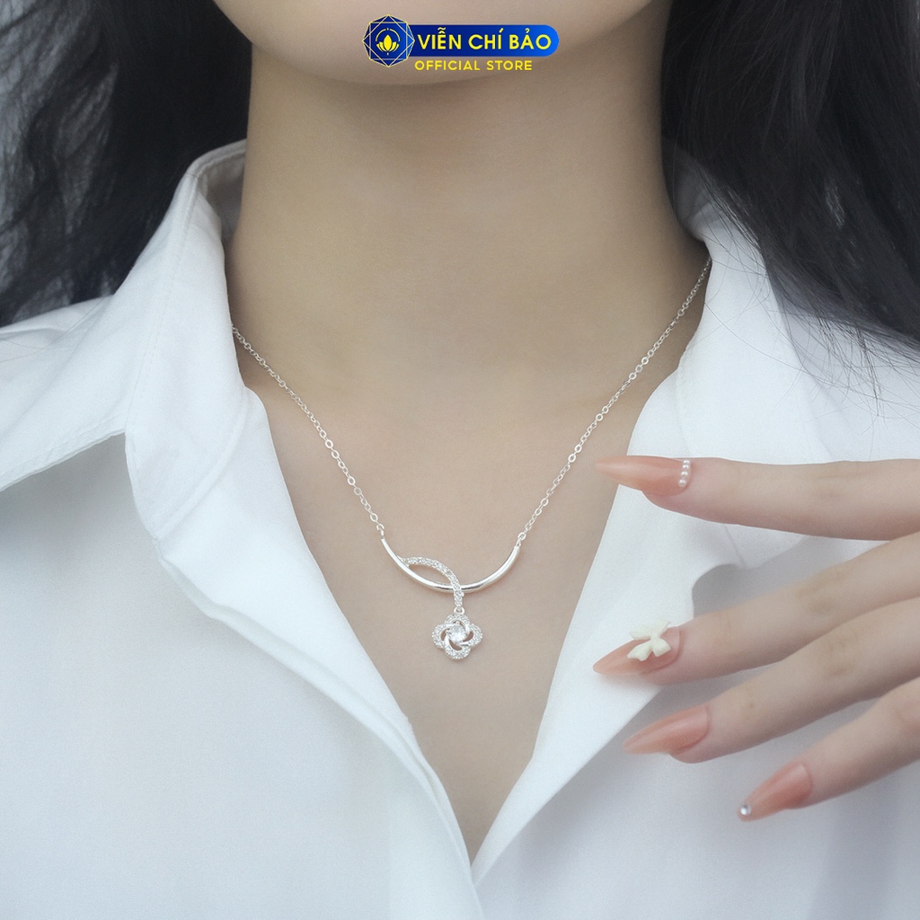 Dây chuyền bạc nữ cành hoa chất liệu bạc 925 thời trang phụ kiện trang sức nữ Viễn Chí Bảo D400857
