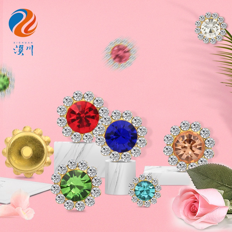 Set 10 Viên Đá Pha Lê Tròn Hình Hoa Hướng Dương