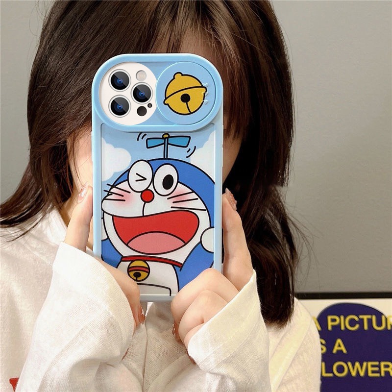 Ốp lưng iphone nắp trượt tròn gấu Lotso - mèo máy Doraemon 6/6splus/7/7plus/8/8plus/x/xs/11/12/13/14/pro/max/plus/promax