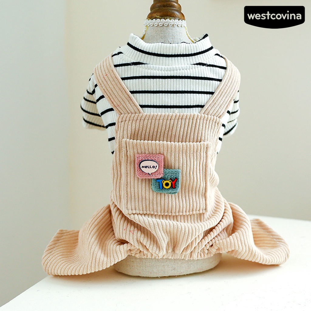 [COD]♘Bộ Áo Liền Quần Không Dính Có Túi Giữ Ấm Bốn Ống Cho Cún Cưng