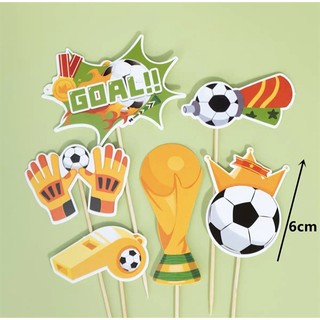 Set 6 que cắm Goal bóng đá + còi + cúp vàng to