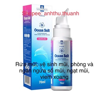 Dung dịch xịt mũi muối biển ocean salt người lớn (giúp vệ sinh mũi, thông thoáng, dễ thở,giảm sổ mũi,ngạt mũi,viem xoang