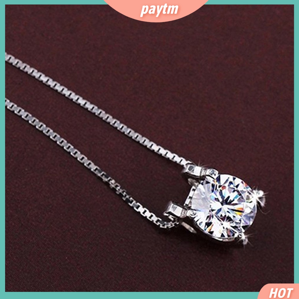 (PTM) Mặt dây chuyền mạ bạc đính đá nhân tạo quý phái sang trọng