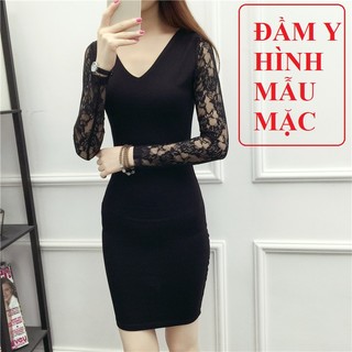 Đầm công sở, đi tiệc tay phối ren, 2hand