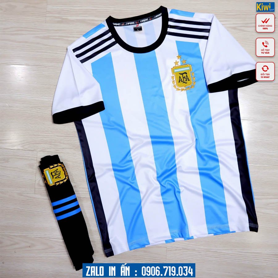 Quần Áo Bóng Đá Đội Tuyển Argentina Mẫu Mới Cực Hot, Thiết Kế Đẹp Giá Siêu Rẻ P017