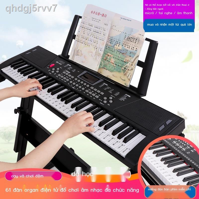 □ ❡ Đàn Piano Điện Tử 61 Phím Trẻ Em Mới Bắt Đầu Bé Gái Có Micro Đa Năng Đàn Piano Cho Bé Giáo Dục Sớm Đ