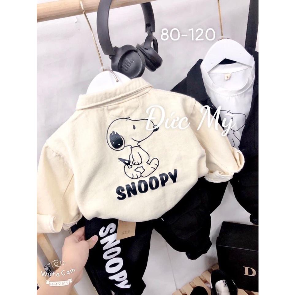 SET JEANS 3 CHI TIẾT SNOOPY HÀNG QUẢNG CHÂU CHẤT SIÊU ĐẸP