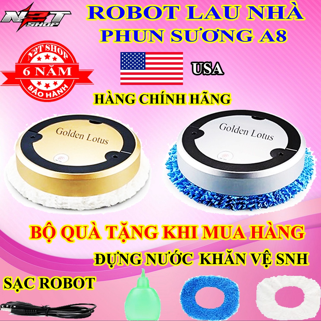 Robot - Lau Nhà Golden Lotus GL8 - Video Thật - Máy Lau Nhà Tự Động GL8 Tích Hợp Phun Sương