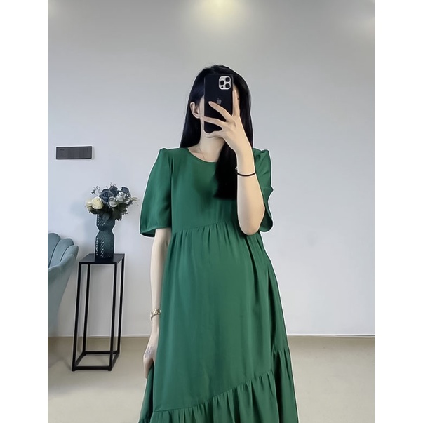 Đầm Bầu Thiết Kế Thời Trang Dáng Suông Chữ A Đuôi Cá Công Sở Hàn Quốc Chất Liệu Chun Đũi Fullsize 40-85kg