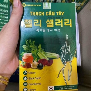 Thạch cần tây tỏi đen hỗ trợ giảm cân linh chi cần tây giảm béo chính hãng hộp 10 gói