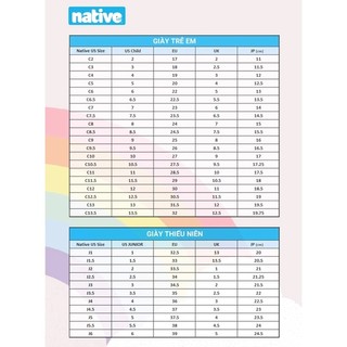 giày nhựa trẻ em Native