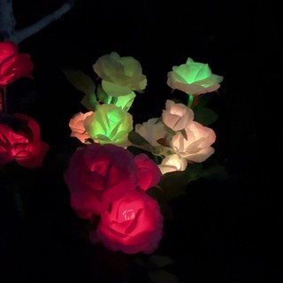 Đèn led hoa hồng năng lượng mặt trời trang trí sân vườn