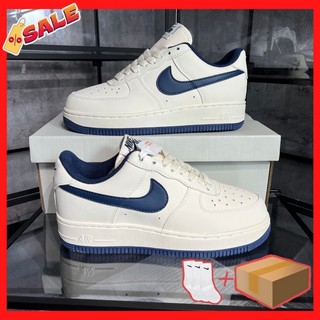 ⚡️full box⚡️giày af1 trắng kem logo xanh navy sc