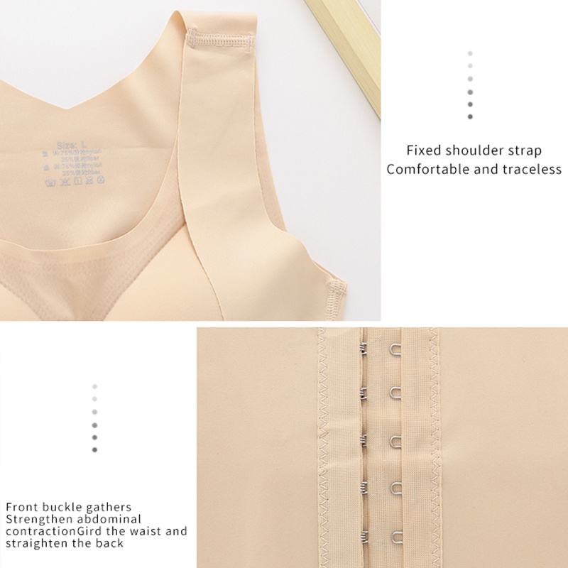 Áo Nịt Bụng 4 Hàng Nút 18 Nút Không Đường May Lưng Hẹp