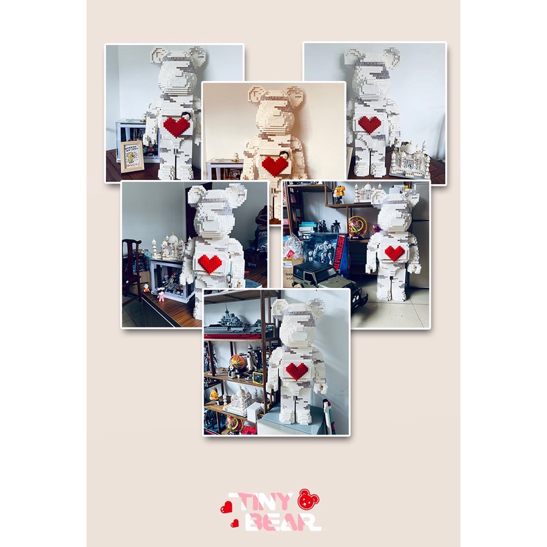 Le go Gấu Bearbrick ironman jinx 70cm - 72cm Mã 10967 Đồ chơi Xếp hình lắp ráp mô hình cỡ lớn bear brick