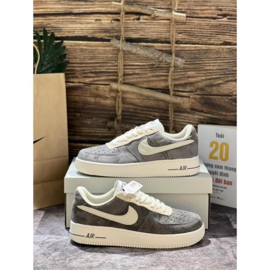 Giày sneaker Air force 1 Grey Pavy Tale  - Giày _Nike Xám NỈ Air Force 1, AF1 Bản chuẩn đẹp 2023