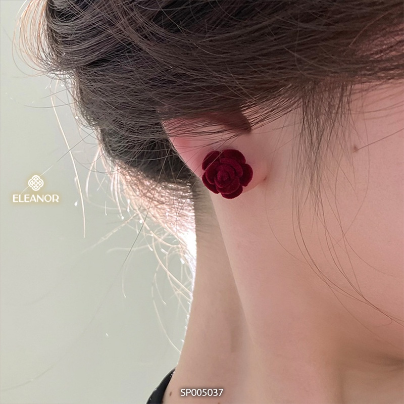Bông tai nữ chuôi bạc 925 Eleanor Accessories hình hoa hồng xinh xắn phụ kiện trang sức thanh lịch