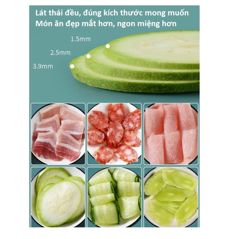 Máy Thái Rau Củ Quả Tiện với 4 lưỡi dao đơn, đa năng, sắc bén, tiện lợi